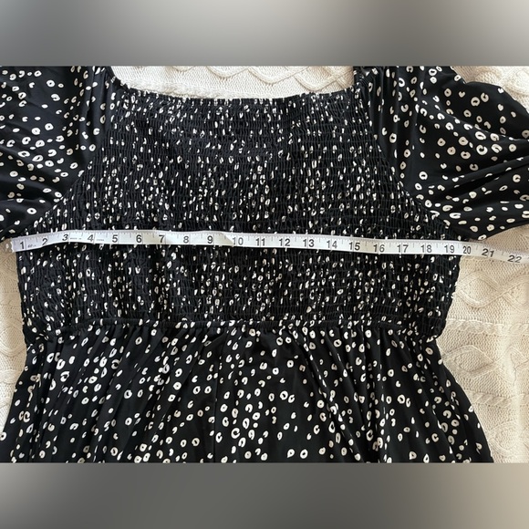 White Birch Black with Small white Dot Pattern Stretch midi length Size 3X - Picture 7 of 16